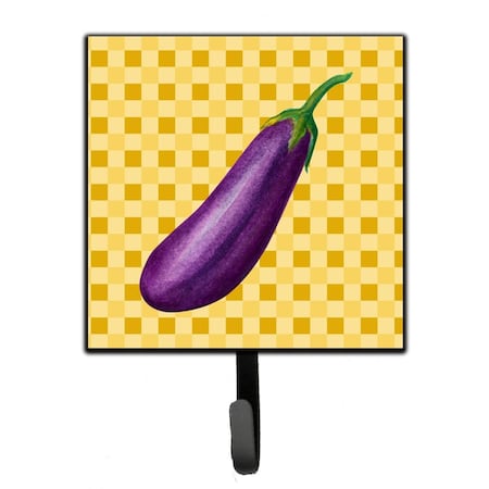 Carolines Treasures Eggplant on Basketweave Leash or Key Holder BB7200SH4